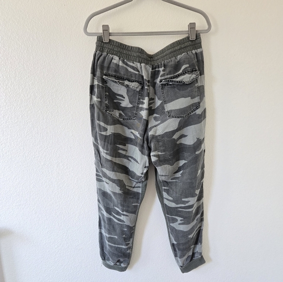 Splendid Boardwalk Jogger Camo Print  Linen Blend Olive Green size Large - Picture 5 of 16